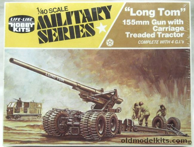 Life-Like 1/40 Long Tom 155mm Gun with Carriage and High Speed Tractor - (ex Adams Revell), 09660 plastic model kit